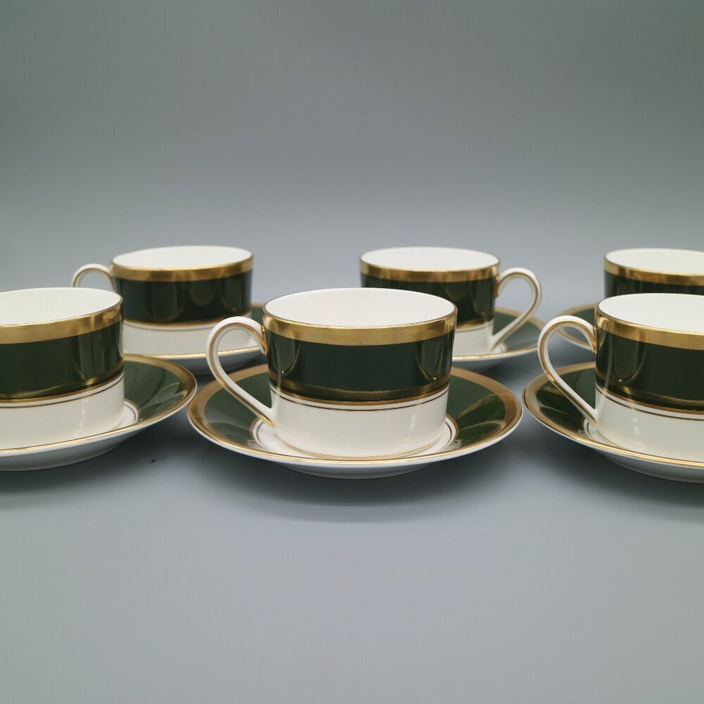 Vintage Coalport Fine Bone China "Ventura" Teacup & Saucer (Sets of 6)